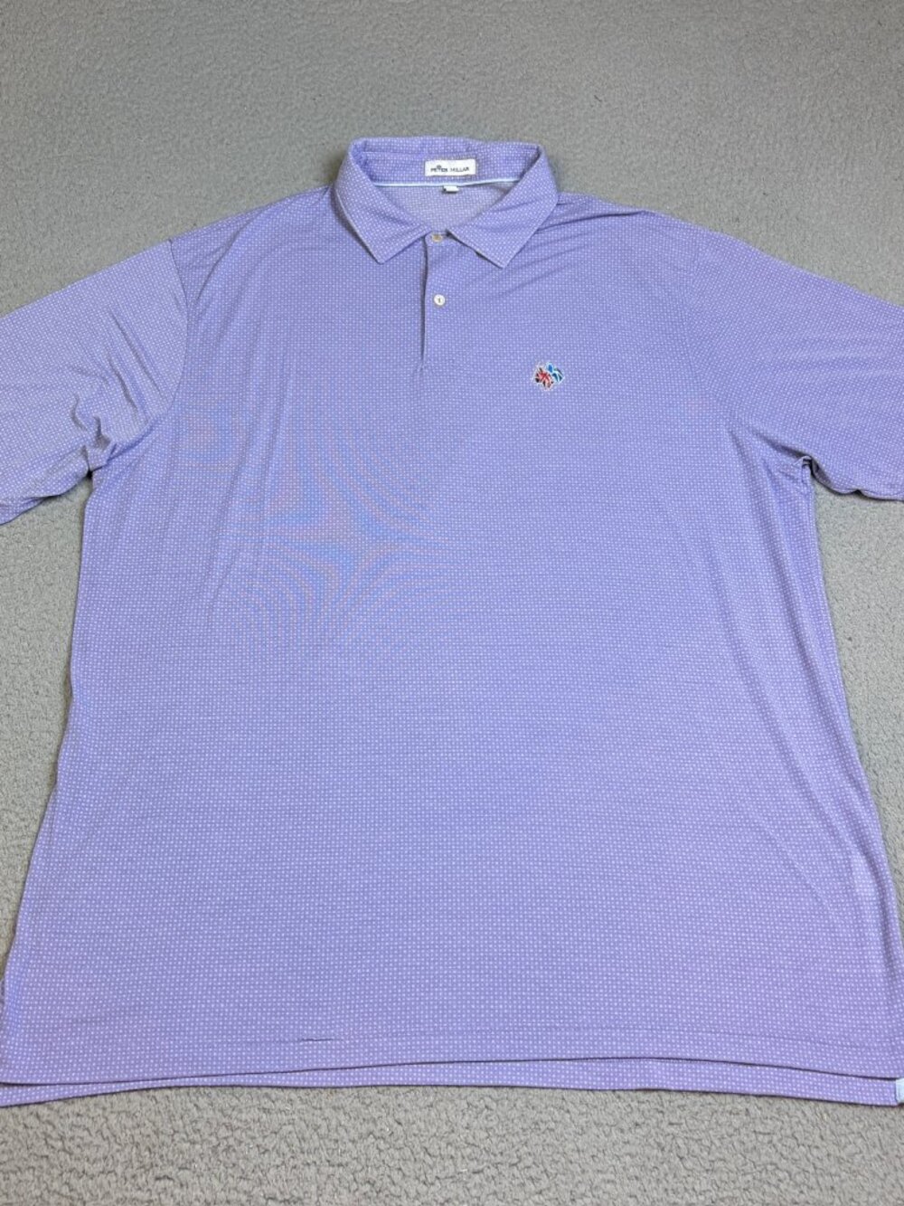 Peter Millar Polo Shirt Men XL Purple Short Sleeve Collared Pullover Golf Casual